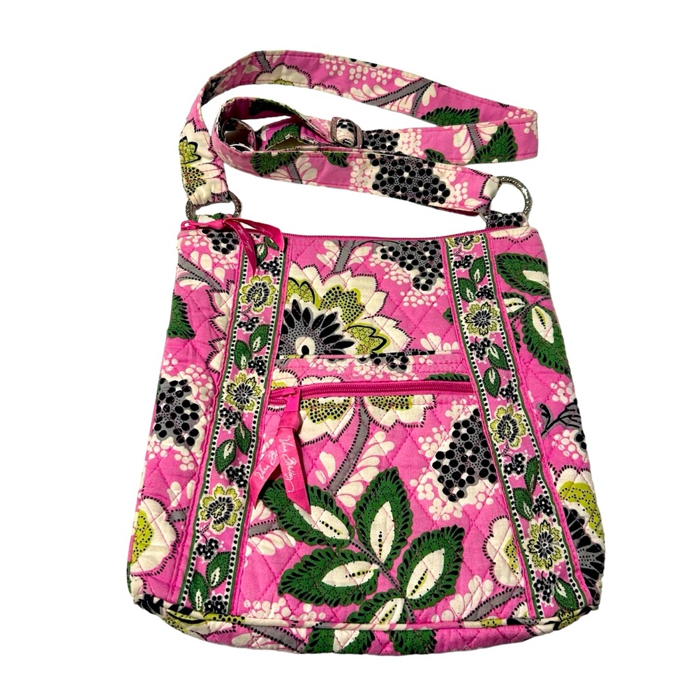 Vera Bradley Priscilla Quilted Hipster Crossbody pink floral Grandma Cottagecore